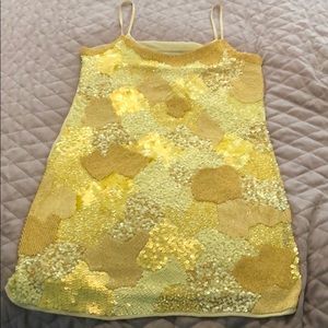 COPY - Zara Beaded yellow short mini dress